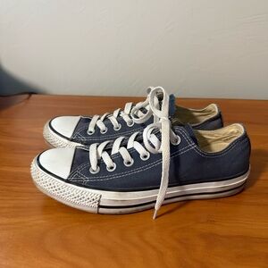 Converse Chuck Taylor All Star Low Top Canvas Sneaker Blue Grey Navy Lace Up W7